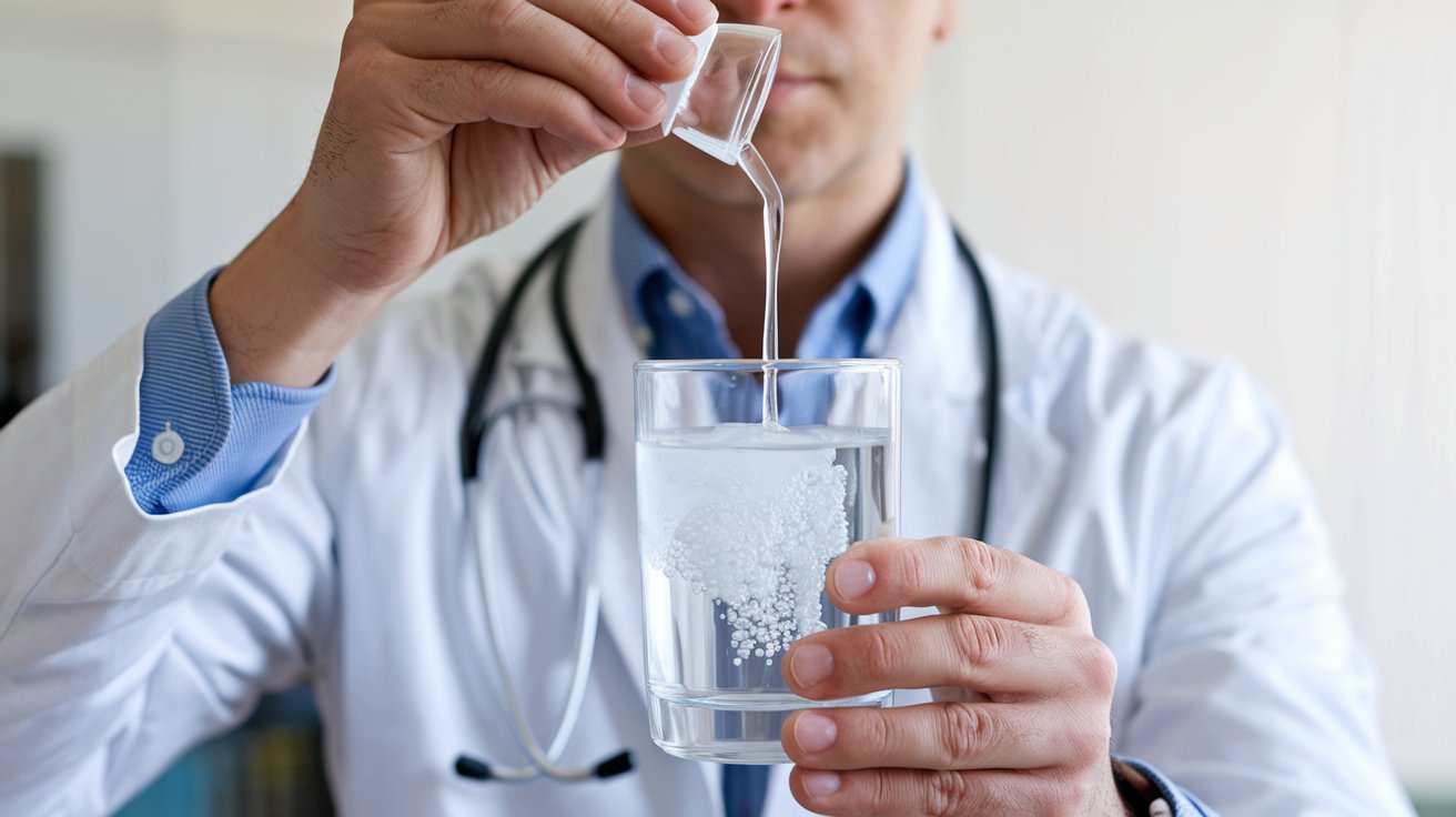 doctor demonstrating how to dissolve kidney stones