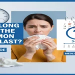 Visual guide from MedLifeGuide explaining the typical duration of the common cold and its associated symptoms.