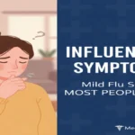 Infographic on mild flu signs of Influenza C, highlighting often overlooked symptoms. Source: medlifeguide.com.