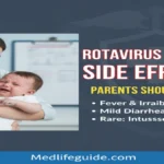 Visual guide detailing rotavirus vaccine side effects for parents, provided by MedLifeGuide.