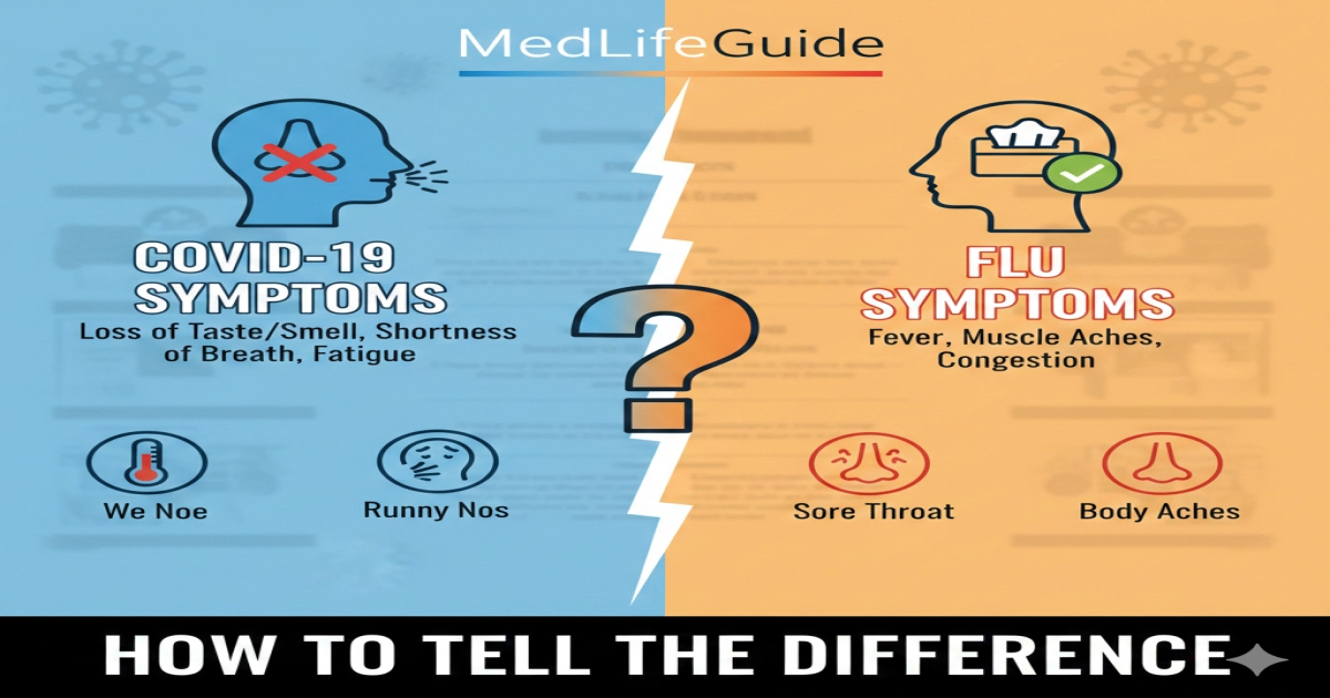 Symptoms of COVID vs Flu