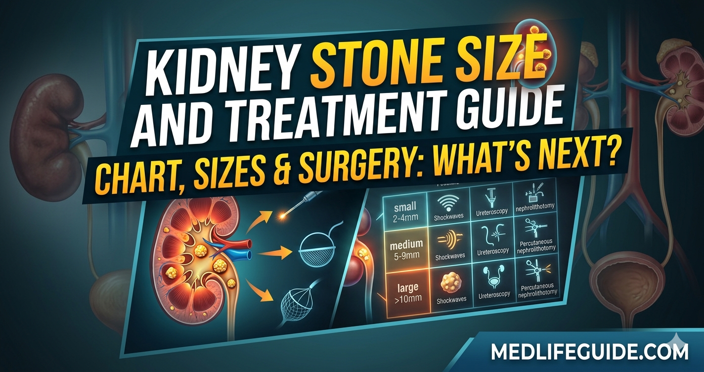 Kidney Stone Size and Treatment Guide Chart, Sizes & Surgery
